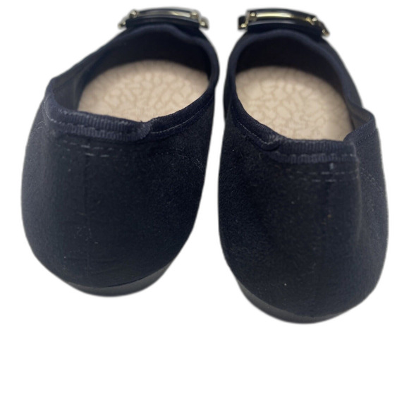 EU MOLECA VINTAGE Ballet Flats Velvety Finish Made in Brazil Womens 5 Black Gold - Picture 4 of 7